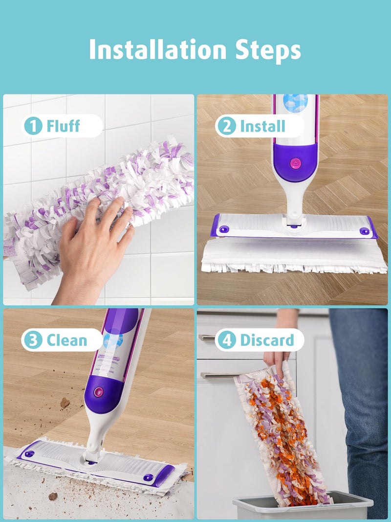 AIR U+ 48 عبوة من وسادات الممسحة الكهربائية التي تستخدم لمرة واحدة لإعادة تعبئة ممسحة سويفر الكهربائية، غير معطرة، 14 طبقة سميكة متعددة الأسطح، حل بديل لتنظيف الأرضيات السطحية - Image 5